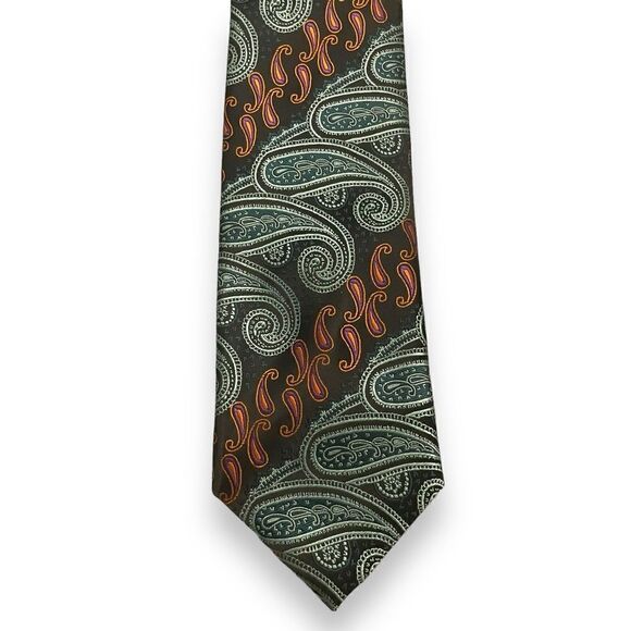 Bruno Conte Big & Tall Paisley Silk Tie - Picture 2 of 4
